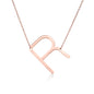 Fabulous Rose Gold Plated Stainless Steel Initial Letter Pendant Necklace