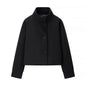 Commuter's All-matching Stand Collar Breasted Woolen Coat