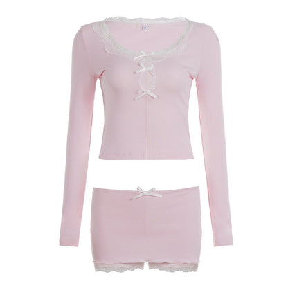 Slimming Street-style Two-piece Set For Casual Home Wear
