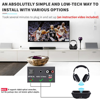 Wireless TV Headphones - Premium Over-Ear Bass Headphones for Home Entertainment | Michan Direct