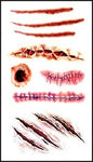 Realistic Fake Wound Tattoo Stickers - Halloween Special Effects Makeup - Waterproof Scar Temporary Tattoos