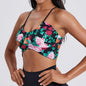 Fixed-style Leopard-print U-neck Sports Bra
