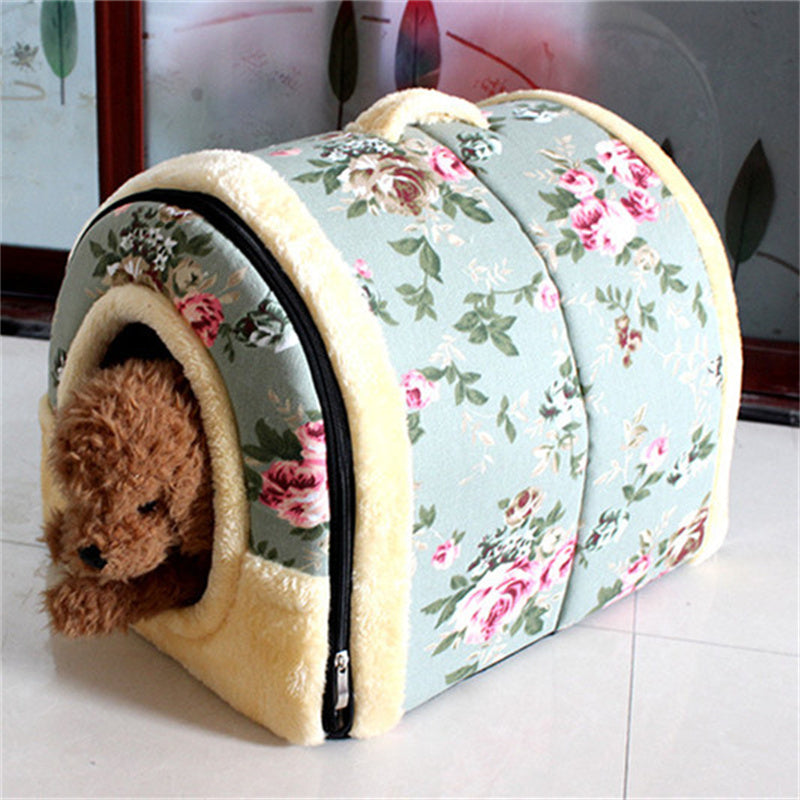 Home Pastoral Style Removable And Washable Thick Warm Cat And Dog Kennel