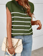 Vest Sleeveless Pullover Striped Seam Bone Stitching Casual Women's Top