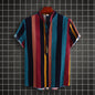 Men's Stand Collar Ethnic Style Striped Cotton-linen Shirt Fashion Casual Short Sleeve