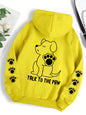 Funny Dog Cartoon Printed Hoodie Women's Warm