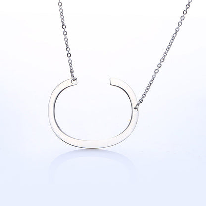 Fabulous Rose Gold Plated Stainless Steel Initial Letter Pendant Necklace