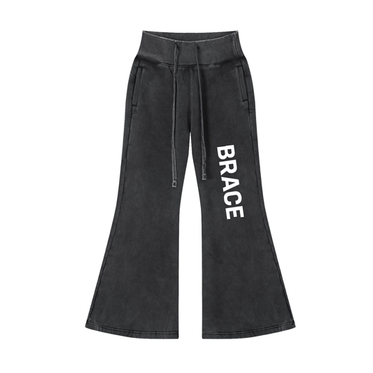 Flared Fleece Pants - Vintage Washed Gym Sweatpants | BRACE
