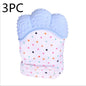 Baby teether baby anti-bite silicone molar gloves children's sound toys