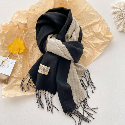 Double-sided Solid-color Scarf For Women