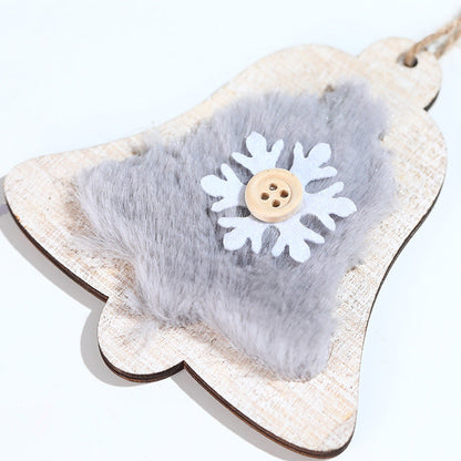 Christmas Tree Wooden Plush Decoration Pendant