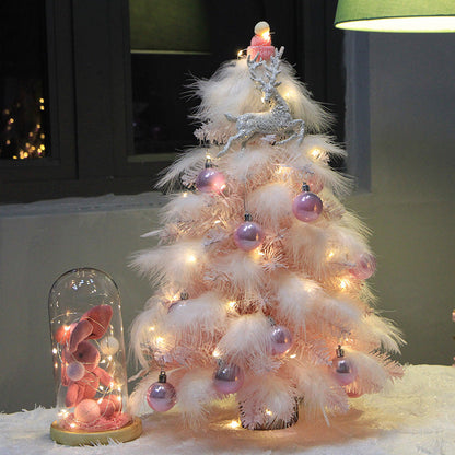 Christmas Ornament Desktop Small Tree Christmas Tree Feather Decoration Tree