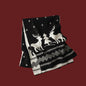 Red Knitted Scarf With Elk Print And Snowflake Pattern Designed For Warmth