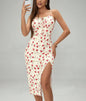 Summer Printed Suspender Split Dress Fashion Slim Lace-up Long Dresses For Women Clothing