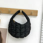 Women's Fashionable Pleated Puff Cloud Plaid Handbag