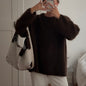 Women's Thickened Solid-Color Versatile Crew-Neck Sweater