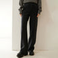 Thick, Draping Straight-leg Figure-flattering High-waisted Knitted Cashmere Wide-leg Pants For Women