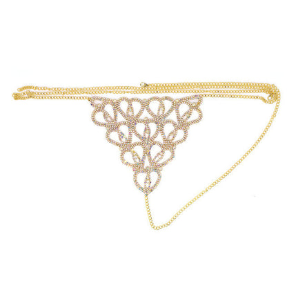 Accessories Rhinestone Claw Chain Body Chain Heart Shaped Sexy Bikini Panties