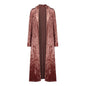 Long sleeve plus length velvet trench coat