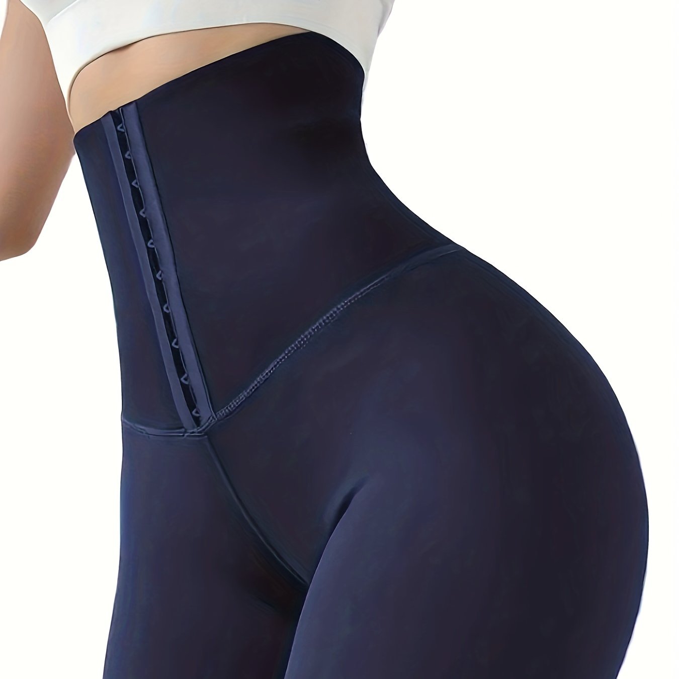 High-Waist Tummy Control Leggings - Butt Lifting Skinny Jeans for Women | Double-Breasted Button Closure