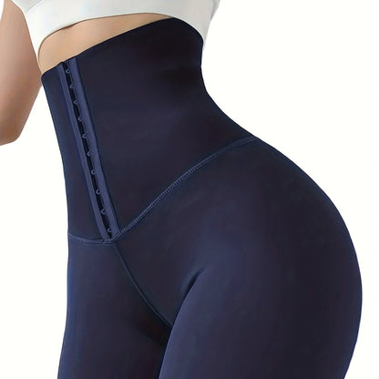 High-Waist Tummy Control Leggings - Butt Lifting Skinny Jeans for Women | Double-Breasted Button Closure
