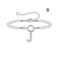 2024 New Fashion Toggle Clasp Initial Bracelet Women A-Z Letter Pendant 6mm Pearl Bracelet For Women Jewelry Gift