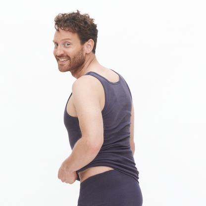 Organic Cotton Ribbed Vest: Mens