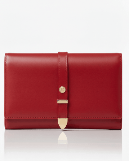 Aspen Red Plant-Based Leather Travel Wallet ( Available for Pre-order 9th May Delivery)