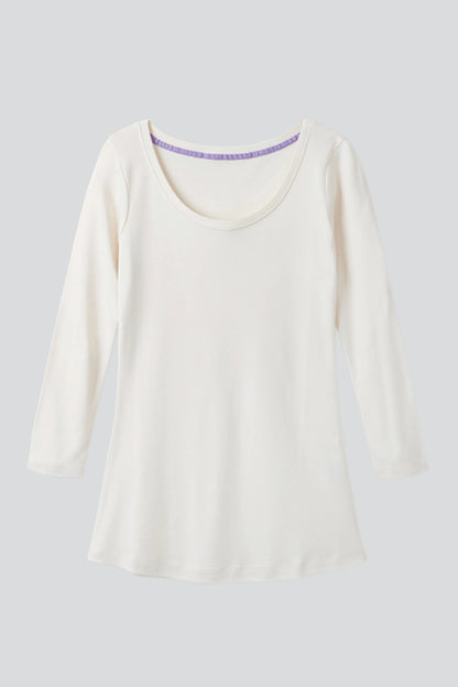 3/4 Sleeve Scoop Neck Cotton Modal T-Shirt