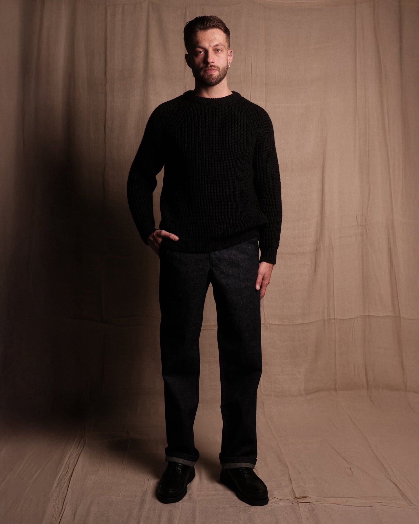FISHERMAN KNIT 001 - Black