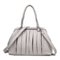 New Fashion All-match Pleated Woven Portable Large Capacity Leather Women's Bag