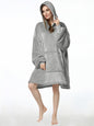 RONGTAI Oversized Wearable Pajamas With Big Pockets,Soft Plush Sweatshirt Hooded Popular Tops One Size Fits