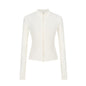 Stand-up Collar Slim-fit Waist-cinching Cardigan Top