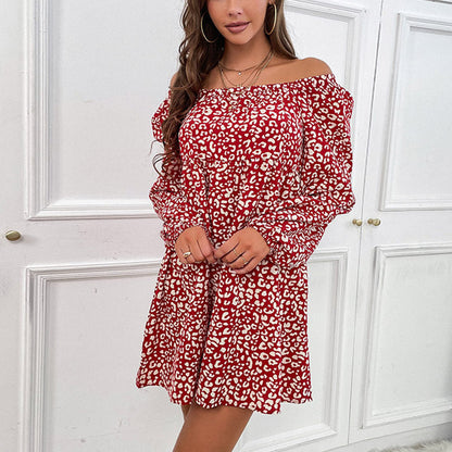 Off-shoulder Beach Skirt Floral Off-shoulder Dress