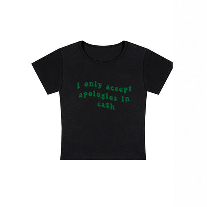 Alphabet Streetwear ShortSlim-fit Women's T-shirt For Foreign Trade European And American Style