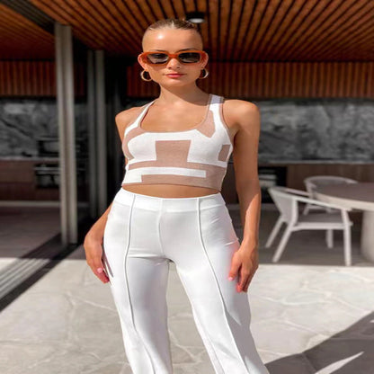 New Women's Spring And Summer Contrast Color Sexy U Collar Camisole