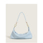 New Women's Bag Minimalist Pearl Baguette Texture Solid Color Shoulder Bag