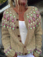 Cardigan Color-blocked Loose-fitting Fashionable Knitwear