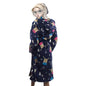 Flannel Hooded Loungewear Robe, Printed Cartoon Bathrobe