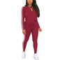 Women's Round-neck Long-sleeve Top And Pants Two-piece Set