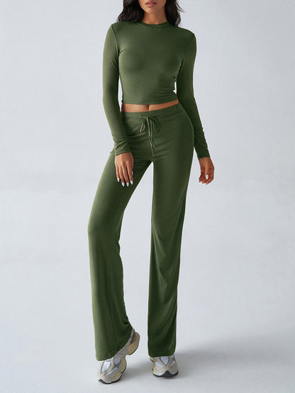 Sports Yoga Style Long-sleeved Straight Pants Casual Suit
