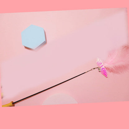 Cat Toy Teaser Plush Feather Bell Teaser Relieving Boredom Self-Hi Pet