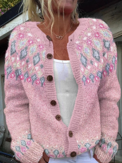 Cardigan Color-blocked Loose-fitting Fashionable Knitwear