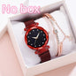 Luxury Women Watches Bracelet Set Fashion Elegant Magnet Buckle Ladies Starry Sky Watch Set Relogio