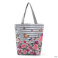 Ink Painting Flower Shoulder Bag Female Printed Flowers Zip Shopping Bag