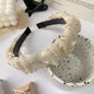 Black Large Intestine High-grade Satin Pleated Headband