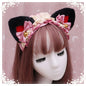 A lovely japanese Lolita hairdress, Catwoman Plush Lolita headdress, lace cat ear hair band