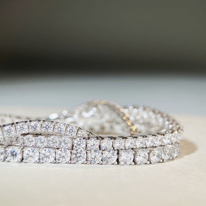 Sterling Silver Tennis Chain Moissanite Necklace Moissanite Braceletunisex Design
