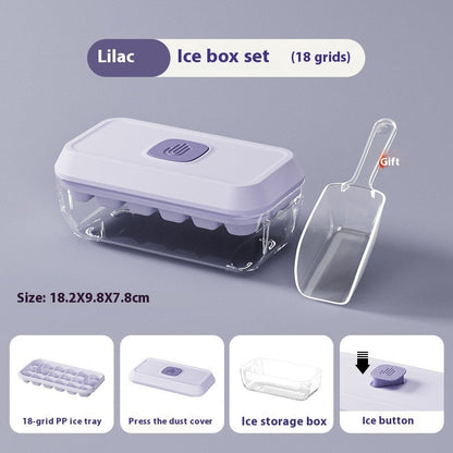 32 Grid Silicone Ice Cube Tray Mould With Lid Shovel Storage Box Remove With One Click Ice Maker DIY Whiskey Cocktail Tools Summer Kitchen Gadgets
