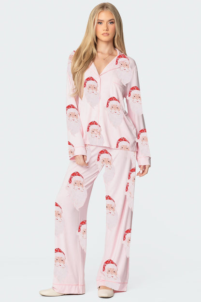 Christmas Printed Long-sleeved Trousers Autumn Ladies Home Leisure Suit